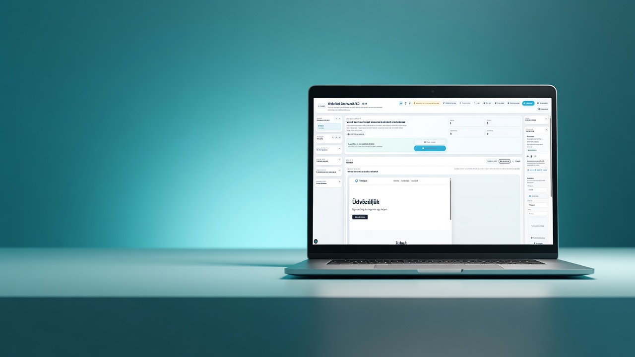 TimeSpot drag and drop weboldal szerkesztő sablonválasztója és szerkesztő felülete magyarul